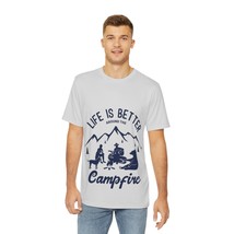 Eye-Catching Men&#39;s Camping Tee: Life is Better Around the Campfire - £31.52 GBP+