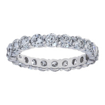 14K White Gold 2.10 Carat Round Cut Diamond Eternity Ring Women&#39;s Wedding Band - £2,134.78 GBP