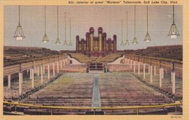 Mormon Tabernacle Interior Salt Lake City Utah UT Postcard A20 - £2.23 GBP