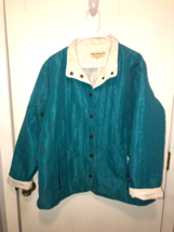 Vintage Norm Thompson Womens SZ 2X Jacket Lightly Quilted Snaps Close - £4.63 GBP