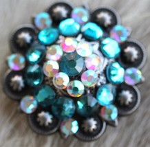 4 Conchos Rhinestone Horse Saddle Western  Berry Turquoise CO404 - $455.59 MXN