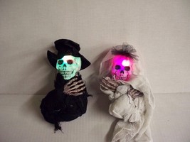 Ganz Halloween Bride and Groom Light Up Hanging Skeleton - Set of 2 - £31.02 GBP