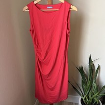 J. McLaughlin Women&#39;s Ruched Catalina Cloth Sheath Dress Coral Pink Size Medium - £23.25 GBP