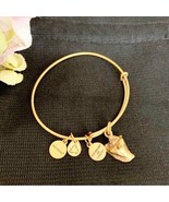 Alex and Ani Rafaelian Gold Conch Shell Charm Wire Bangle Bracelet  NIB - £19.67 GBP