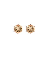 AECUAZ Classic Fine Round Natural Honey Yellow Citrine 18K Rose Gold Stu... - $3,100.22 MXN