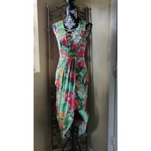 Venus Multi Floral Print Chiffon Strappy Draped Midi Dress XS - $345.05 MXN