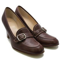 COACH Womens KATRINA Medium Brown Leather Pumps Heels Buckle Detail Size... - £35.43 GBP
