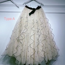Ivory Polka Dot Tulle Skirt Ivory Tulle Maxi Skirt Holiday Outfit Dressromantic image 6