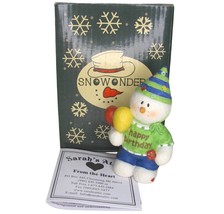 Snowonders Happy Birthday Boy  Figurine 1125 Sarah&#39;s Attic Snowman 2005 - £15.55 GBP