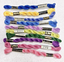 10 MINT DMC Perle Pearl Cotton #5 Embroidery Floss Vintage Skein Rainbow Colors - £18.51 GBP