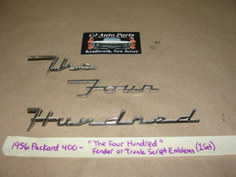 Oem 56 Packard 400 &quot;The Four Hundred&quot; Script Fender Trunk Emblem Badging - £70.38 GBP