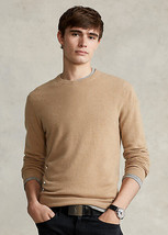 Polo Ralph Lauren Washable Cashmere Crewneck Sweater in Camel Melange-XL - £102.38 GBP