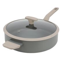 Oster Ambrose 4.5 Quart Nonstick Aluminum Saute Pan with Lid in Matte Grey - $67.71