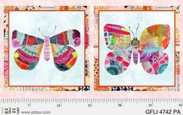 23.75&quot; X 44&quot; Panel Butterflies Butterfly Insects Bugs Pink Cotton Fabric D788.82 - £7.91 GBP