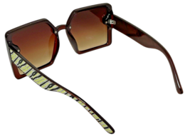 Oversized Square Bling Designer Sunglasses for Women UV Protection Brown Lenses image 7