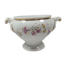 Vintage Porcelain 5&quot; Tureen Casserole No Lid White Pink Floral Bouquet F... - $32.70