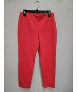 St. John Coral Colored Pants- Wool Blend Knit Side Zip Back Hem Slits - €40,88 EUR