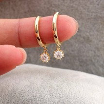 2.20Ct Simulated Diamond Drop &amp; Dangle Earrings 14K Yellow Gold Plated Silver - £68.35 GBP