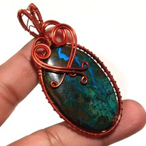 Shattuckite Fashion Wire Wrapped Handcrafted Copper Jewelry Pendant 2.7&quot; SA 1325 - £3.98 GBP