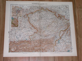 1911 Original Antique Map Of Bohemia / Czechia Moravia / Prague City Inset Map - £20.29 GBP