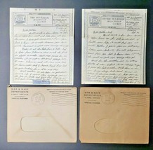 1944 War Navy Department V Mail Letters Navy Sgt Parents Willisville IL ... - £19.80 GBP