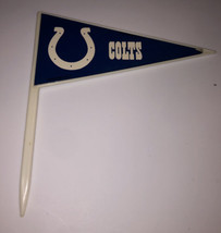 Indianapolis Colts Vintage 1999 Small Plastic Cake Topper Flag Deco Pics - $3.87