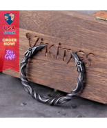 Viking Raven Bracelet Norse Stainless Steel Twisted Cuff Bangle Unisex G... - $44.94 CAD