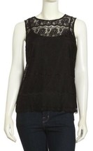 NWT Women&#39;s Laundry by Shelli Segal Black Sleeveless Lace Overlay Top Sz 8 - £25.62 GBP
