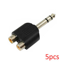 5Pcs 6.35Mm 1/4 Inch Stereo Male Plug To 2Rca Female Audio Y Adapter Con... - £19.01 GBP