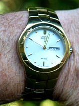 Citizen Eco Drive Goldtone WR100 Wristwatch Fully Working - £147.54 GBP