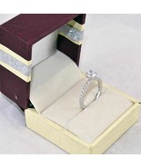 Diamond Wedding Ring Set Princess Cut 1.40 Ct 14K White Gold Finish Size... - £32.18 GBP