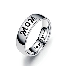 NEW &quot;MOM&quot; Love Script Ring Sizes 6-9 Minimalist - £9.34 GBP