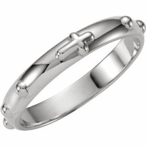 3.2 mm Rosary Ring Real Solid .925 Sterling Silver Size 7 - $64.66