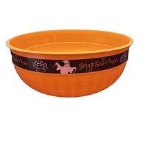 Vintage Packerware Halloween Candy Bowl 12” Diameter Orange Ribbed Made ... - $16.65