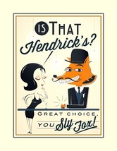 Rare Hendrick's Sly Fox Unusual Gin Poster Print, Unique Bartender Gift - £15.97 GBP - £28.76 GBP
