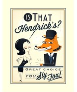 Rare Hendrick&#39;s Sly Fox Unusual Gin Poster Print, Unique Bartender Gift - $19.99+