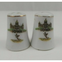 Vintage Souvenir Statehouse Des Moines Iowa Salt &amp; Pepper Shakers Made I... - £5.40 GBP