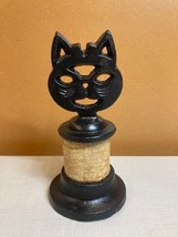 Black Cat Cast Iron String / Twine String Holder Gothic Folk Vintage - $13.20