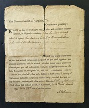 1796 Antique Richmond Va Legal Document John Lanier Witness Shatton Chas Conway - £92.82 GBP