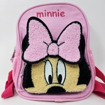 Disney Minnie Mouse Pink Small Backpack Travel Size Furry Face Target 4 Pockets - £10.03 GBP