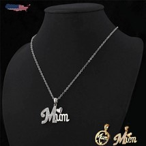 Love MUM Pendant Mom Necklace 18K Gold Silver Plated Crystal Heart Mothe... - $9.99