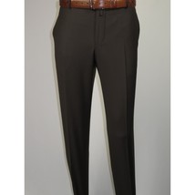 Men's MONO Turkey Slacks 100% Wool Plain Front Slim Fit 2502-11 D. Brown image 2