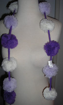 Womens Girls Pom Pom Lavender Purple White Scarf  $12 - £6.39 GBP