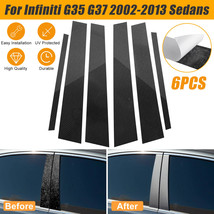 Window Pillar Posts Door Trim Molding Black Cover For Infiniti G35 G37 2002-2013 - £18.76 GBP