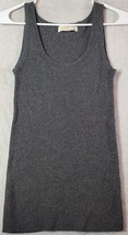 Michael Kors Tank Top Womens Small Gray Ribbed Rayon Sleeveless Scoop Neck EUC - £12.32 GBP