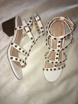 Charlotte Russe Cage Strappy Studded Sandal Shoes white sz 10 new - £34.28 GBP