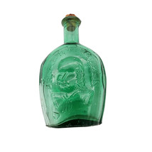 Vintage Benjamin Franklin Green Glass Bottle w Cork - £3.81 GBP