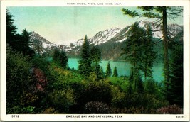 Vtg Postcard Lake Tahoe California CA - Emerald Bay and Cathedral Peak UNP - £11.02 GBP