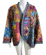 John Mark Women&#39;s Quilted Multi Colored Jacket with Running Stitch Size 2X - $65.95