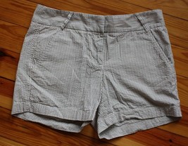 J. Crew Factory 2 Brown Cotton Seersucker Stripe Shorts 81616 - £13.44 GBP